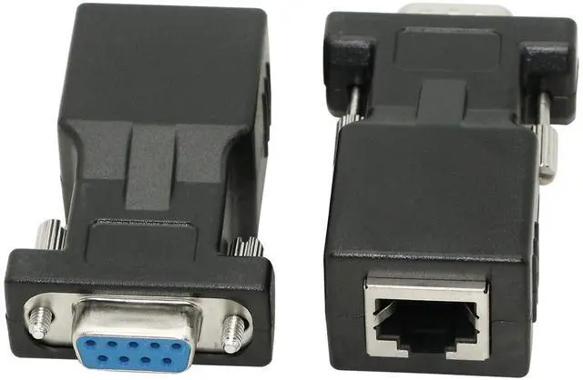 Alt view image 4 of 6 - BUCIER DB9 RS232 to RJ45 Extender, DB9 9-Pin Serial Port Female&Male to RJ45 CAT5 CAT6 Ethernet LAN Extend Adapter Cable-2pcs (2-Adapter)