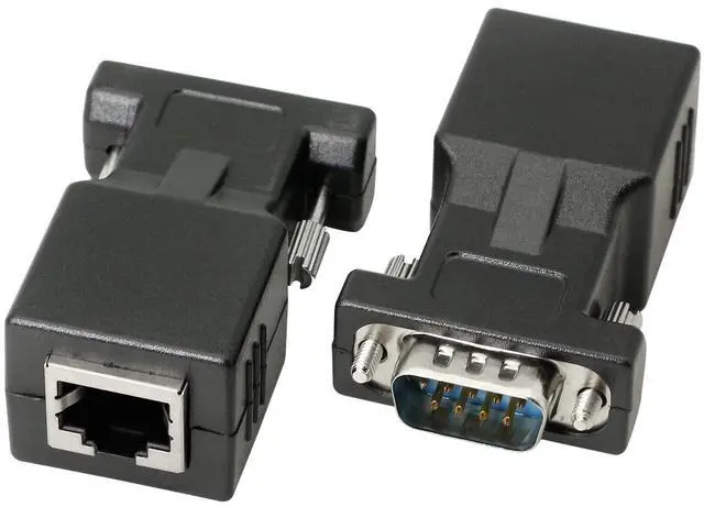Alt view image 3 of 6 - BUCIER DB9 RS232 to RJ45 Extender, DB9 9-Pin Serial Port Female&Male to RJ45 CAT5 CAT6 Ethernet LAN Extend Adapter Cable-2pcs (2-Adapter)