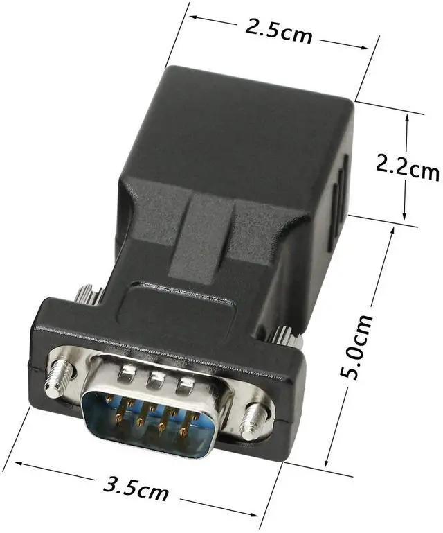 Alt view image 6 of 6 - BUCIER DB9 RS232 to RJ45 Extender, DB9 9-Pin Serial Port Female&Male to RJ45 CAT5 CAT6 Ethernet LAN Extend Adapter Cable-2pcs (2-Adapter)
