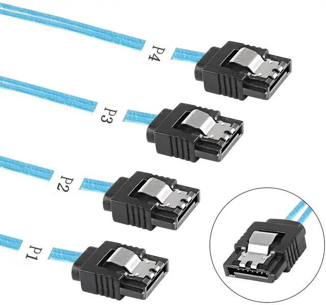 Alt view image 3 of 7 - BUCIER Slimline SAS 4.0 SFF-8654 4i 38 Pin Host to SATA 7 Pin X4 Target Hard Disk Server Data Transmission Cable Array Drive Cable for Computer - 0.5M