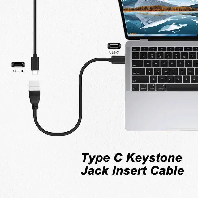 Alt view image 6 of 7 - BUCIER USB C to Type-C Keystone Insert Adapter - 10 Gbps, High Speed Charging, 20CM/7.8INCH