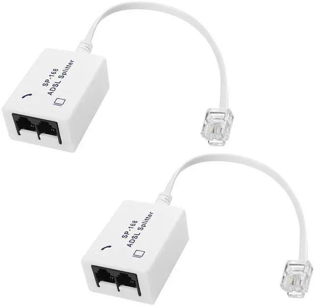 Main image of BUCIER DSL Filter Splitter ADSL Splitter for Telephone Line 1 to 2 RJ11 6P4C/6P2C Male to Dual Female Telephone Modem Converter Adapter for Fax Machine -2 Pcs