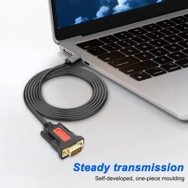 Alt view image 6 of 7 - BUCIER USB to RS232 DB9 Serial Adapter Cable USB A Male to D-SUB 9-Pin Male Converter Cord with Gold Plated Support Winows11/10/8.1/8/7 Vista/XP and Mac OS -1.5M/4.29FT