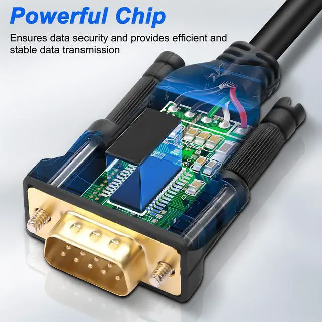 Alt view image 4 of 7 - BUCIER USB to RS232 DB9 Serial Adapter Cable USB A Male to D-SUB 9-Pin Male Converter Cord with Gold Plated Support Winows11/10/8.1/8/7 Vista/XP and Mac OS -1.5M/4.29FT