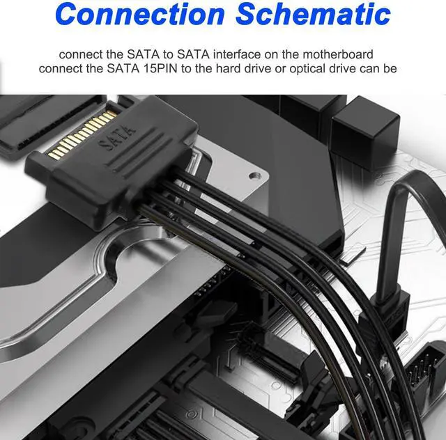 Alt view image 6 of 7 - BUCIER SATA Power Splitter Cable 15 Pin SATA to 5 x 15 Pin SATA Power Supply Cable Extension Cable 15 Pin SATA Male to 5 x Serial SATA Female Power Cord for HDD SSD Hard Disk Drive