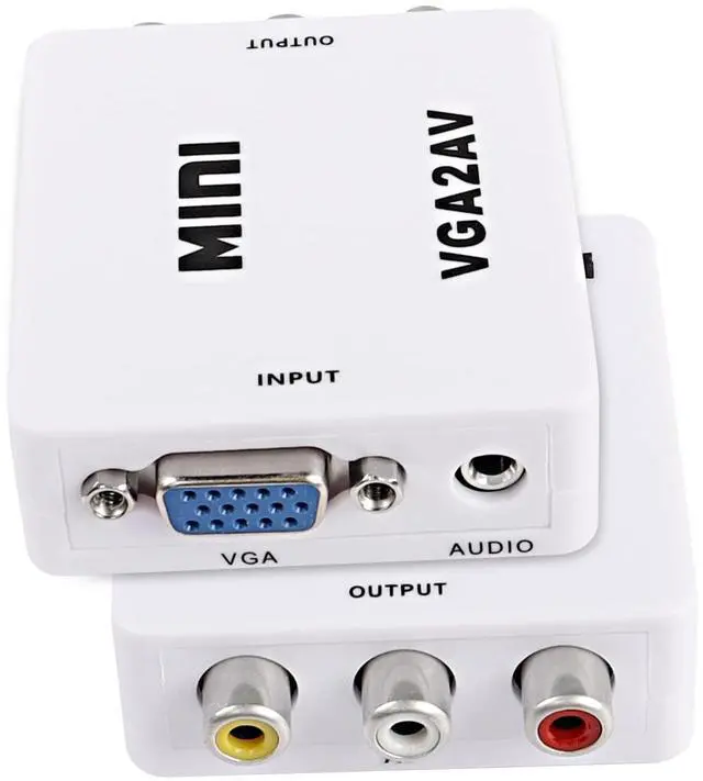 Alt view image 3 of 7 - BUCIER VGA to AV RCA Composite Converter Adapter Box with USB Power Cable HD 1080P Audio Video Converter PC to TV Set Top Box