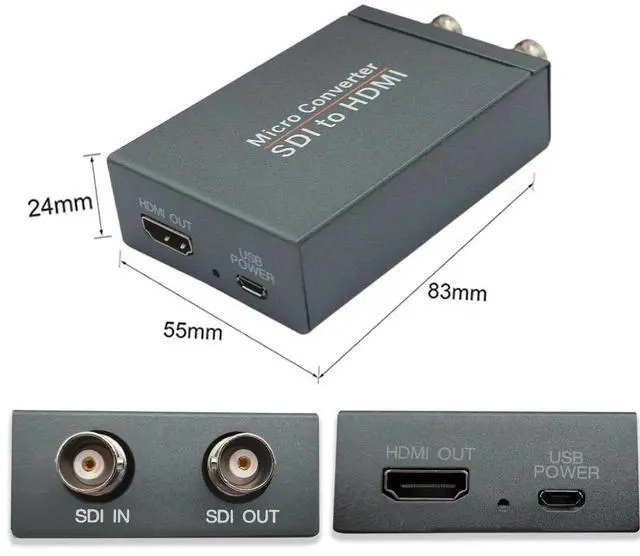 Alt view image 5 of 6 - BUCIER 3G-SDI to HDMI Converter, 1080P@60Hz, Auto Format Detection, Stereo Audio De-embedder, Supports HDCP