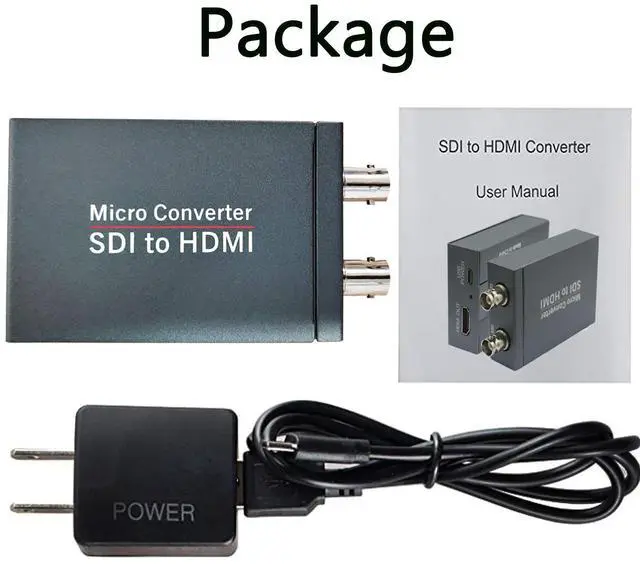 Alt view image 6 of 6 - BUCIER 3G-SDI to HDMI Converter, 1080P@60Hz, Auto Format Detection, Stereo Audio De-embedder, Supports HDCP