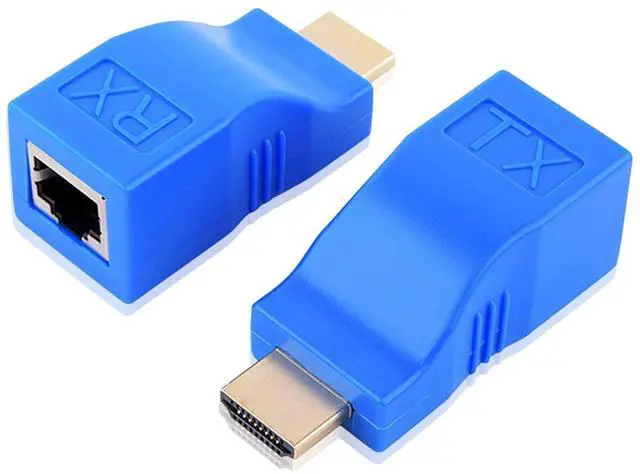 Alt view image 2 of 7 - BUCIER HDMI Extender, HDMI to RJ45 Network Cable Extender Converter Repeater Over Cat 5e/6 1080p up to 30m for HDTV, PS4, STB - Request Pure Copper Cat 5e/6 Wire - Not Support HDCP