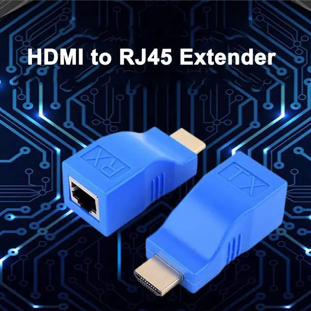 Alt view image 6 of 7 - BUCIER HDMI Extender, HDMI to RJ45 Network Cable Extender Converter Repeater Over Cat 5e/6 1080p up to 30m for HDTV, PS4, STB - Request Pure Copper Cat 5e/6 Wire - Not Support HDCP