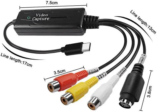 Alt view image 3 of 7 - BUCIER RCA AV to USB C Converter - 1 Channel AV NTSC PAL Video S Video/Composite to USB Converter for Mobile Phone/PC