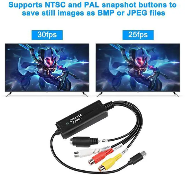 Alt view image 4 of 7 - BUCIER RCA AV to USB C Converter - 1 Channel AV NTSC PAL Video S Video/Composite to USB Converter for Mobile Phone/PC