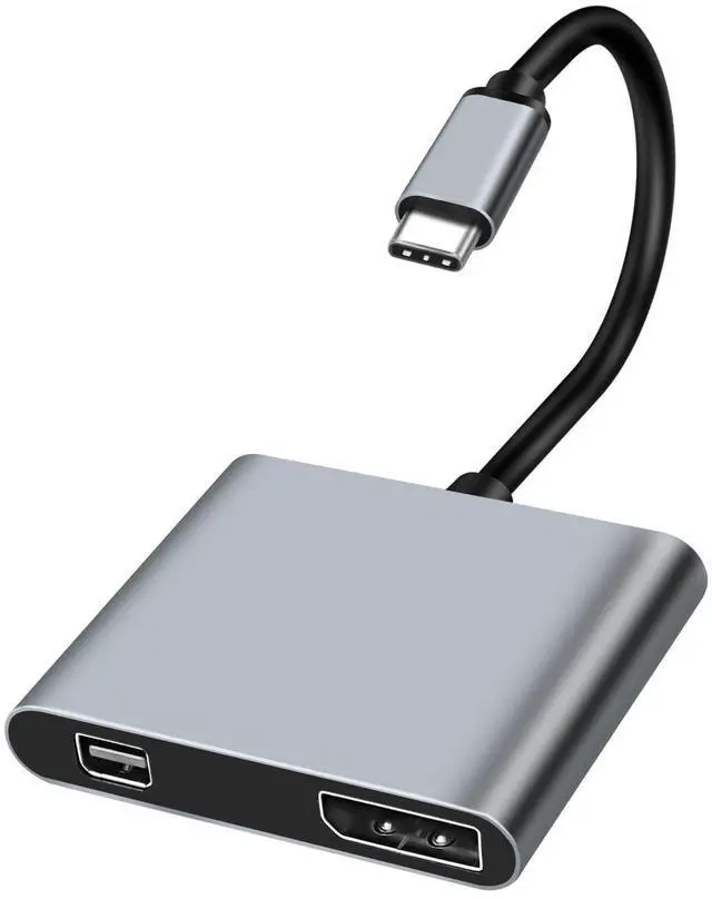 Main image of BUCIER USB Type C to Mini DP/DP DisplayPort Adapter 4K 2 in 1 Type C Male to DisplayPort & Mini DisplayPort Female Video Converter Cable for Computer Phone Laptop Monitor Displays