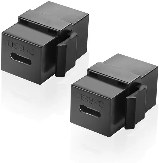 Main image of BUCIER USB C Keystone Jack Adapter USB 3.1 Type-C Coupler Female to Female Keystone Insert Socket USB C Coupler Adapter Chassis Panel Socket for Wall Plate Outlet Panel - 2PCS - Black