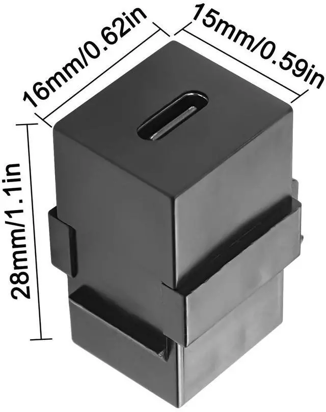 Alt view image 2 of 7 - BUCIER USB C Keystone Jack Adapter USB 3.1 Type-C Coupler Female to Female Keystone Insert Socket USB C Coupler Adapter Chassis Panel Socket for Wall Plate Outlet Panel - 2PCS - Black