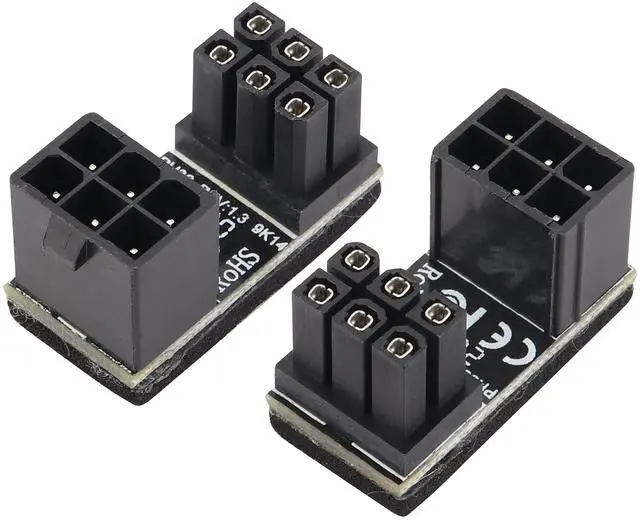 Main image of BUCIER (2Pack 180 Degree ATX 6Pin Female to Male Connector PCI 6 Pin to 6 Pin PCI Express Video Card Power Adapter for Desktop Graphics Card (Down/6 Pin)