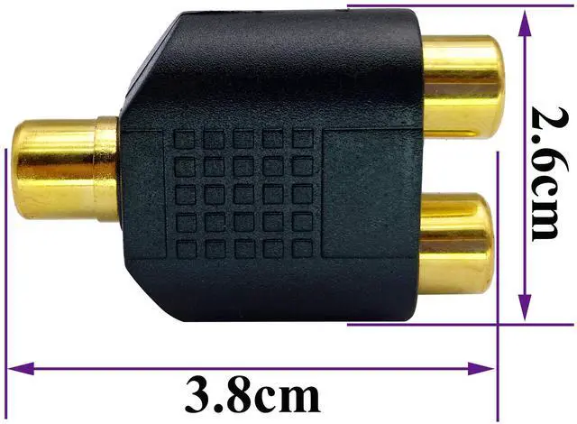 Alt view image 2 of 7 - BUCIER RCA Y Splitter Adapter,Gold-Plated1RCA Female to 2 RCA Female Jack Audio Video Y Splitter Adapters Connector for Audio Video AV TV Cable Convert (5 Pack F/F)