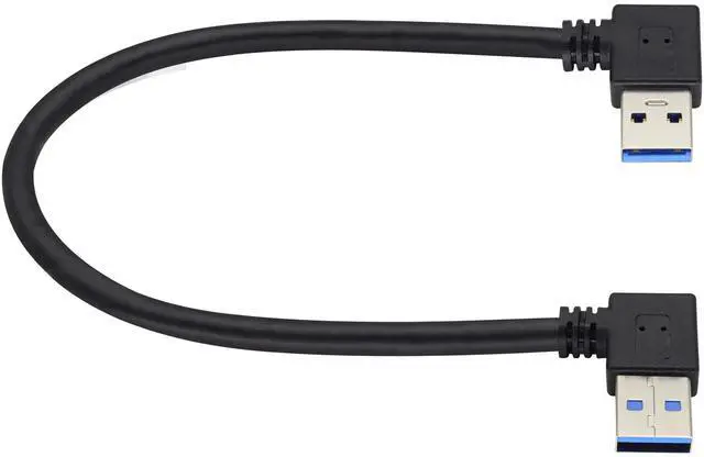Main image of BUCIER 90 Degree USB 3.0 A Extension Cable Left & Right Angle USB 3.0 Type A Male to Male Charging and Data Transfer Cable for Hard Drive,Printers,Cameras,Mouse,Laptop Cooler(0.3M/1ft-Black)
