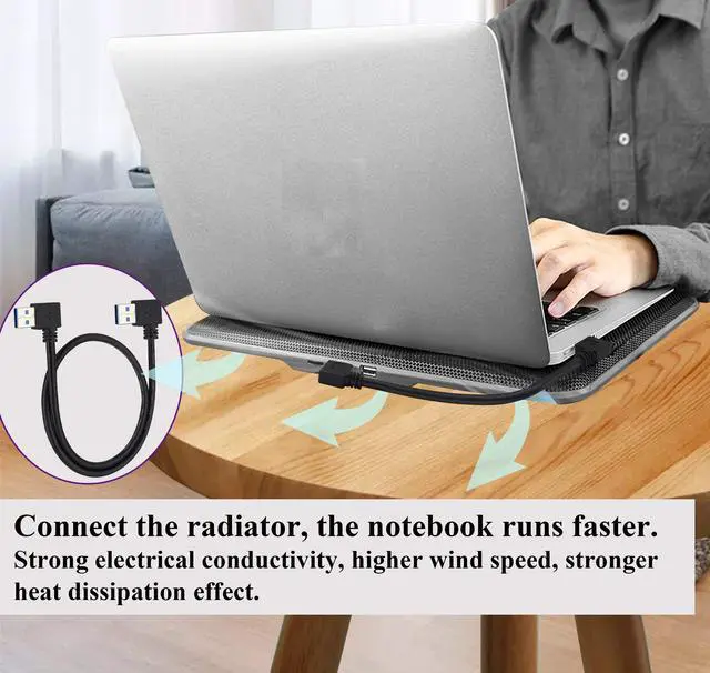 Alt view image 6 of 7 - BUCIER 90 Degree 3.0 A USB Cable Left & Right Angle USB 3.0 A to A Male Charging and Transferring Data Extender Connector Cable for USB Keyboard,Mouse,Flash Drive,Hard Drive.(0.6M/2ft-Black)