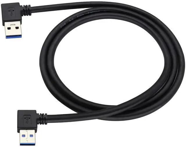 Main image of BUCIER Left & Right Angle USB 3.0 A Male Extender Cable90 Degree USB 3.0 A Male Data Transfer and Charging Connector Cable for USB Keyboard,Mouse,Flash Drive,Hard Drive.(1M/3ft-Black)