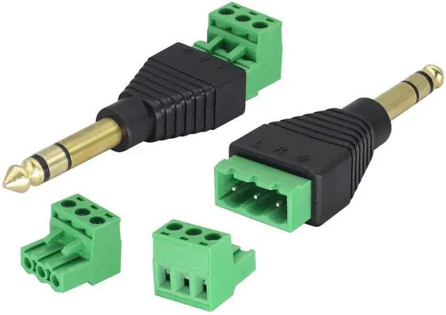 Alt view image 3 of 7 - BUCIER (1/4" TRS Audio Screw Terminal Block Adapter, 6.35mm Male to 3 Pin/Way Female Bolt Screw Terminals Jack,6.35 mm DIY Audio Solderless Connector for Electric Bass,Amplifier/Amp,etc(5 Pack)