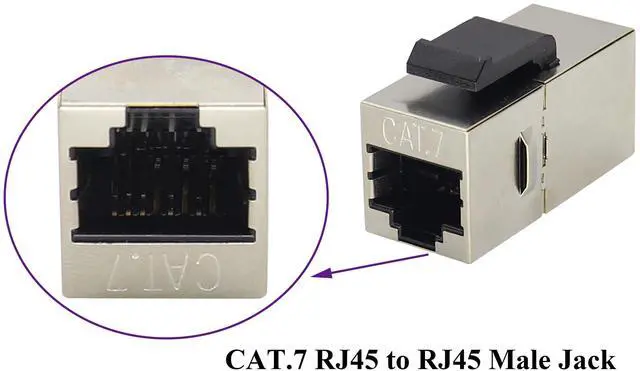 Alt view image 3 of 7 - BUCIER CAT7 Keystone Jack Ethernet Coupler (2-Pack) - Cat7 RJ45 Female to Female - 10Gbps - UTP Inline Coupler