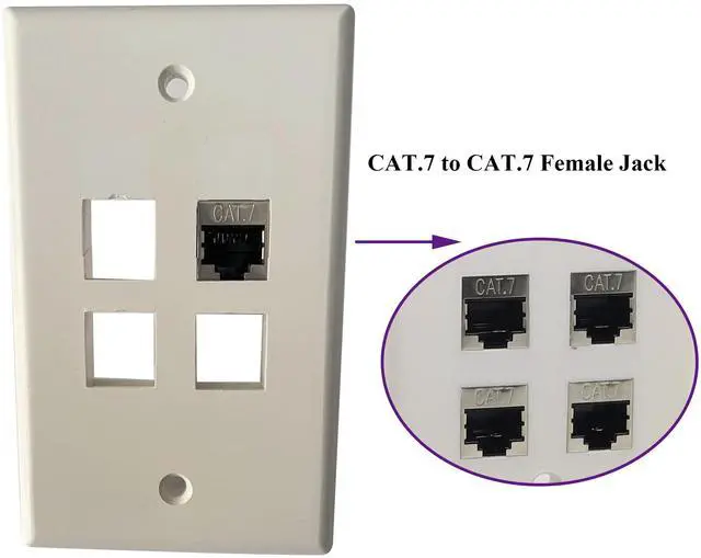 Alt view image 5 of 7 - BUCIER CAT7 Keystone Jack Ethernet Coupler (2-Pack) - Cat7 RJ45 Female to Female - 10Gbps - UTP Inline Coupler