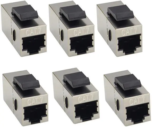 Main image of BUCIER Cat7 Keystone Wall Plate Coupler RJ45 Keystone Jack Inline Coupler 10Gbps Cat7 Female to Female Keystone Jack Shielded Rj45 Jack for Cat7, Cat6, Cat6A, Cat5e, Cat5 Cabling(6Pack/CAT7)