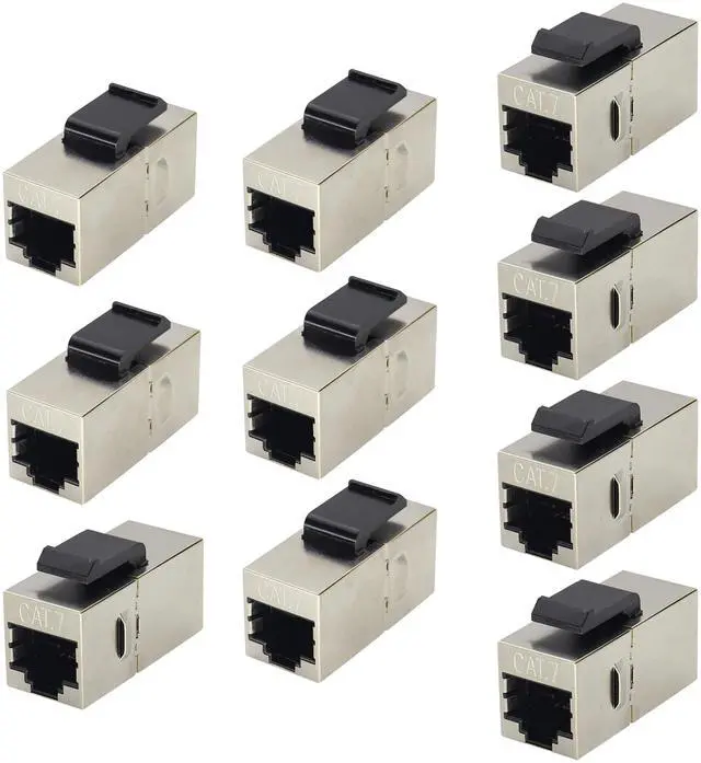 Main image of BUCIER CAT7 Ethernet Panel Coupler RJ45 Keystone Female Coupler Shielded High-Speed Ethernet Wiring Board Connection,for Computers,Monitor Compatible with CAT7/Cat6/Cat5 Plug-in Cables.(10Pack/CAT7)