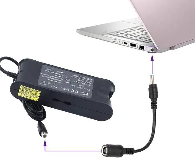 Alt view image 6 of 7 - BUCIER Tip Laptop Power Adapter Cable DC 7.4mm x 5.0mm Female to 4.5mm x3.0mm Male Charging Connector Power Converter Cable DC Jack for HP Notebook Adapter Replacement Power Cord(15.8cm/2Pack)