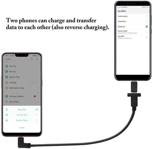 Alt view image 4 of 7 - BUCIER Right&Left Angled 3.1Type C Cable Gen 2 (3A) 90 Degree USB 3.1 Type C Male to Female Panel Mount Screw Cable,Supports Charging,Data,Audio,Video Cable for Laptop,Tablet,Mobile Phone(0.3M/1ft)