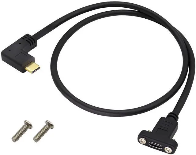 Main image of BUCIER 90 Degree 3.1Type C Cable10Gbps Right & Left Angle USB 3.1 Type C Male to Female Panel Mount Cable,Supports Charging,Data,Audio,Video Cable Compatible Samsung S10 S9 S8,MacBook(0.6M/2ft)