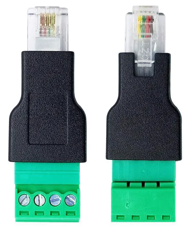 Alt view image 3 of 7 - BUCIER RJ11 Screw Terminal RJ11 4P 4C Male to 4Pin Female Bolt Screw Type terminals Plug for Telephone,CCTV wiring Coupler (2 Pack)
