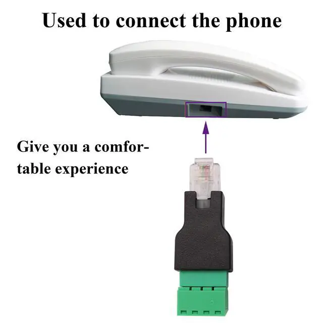 Alt view image 7 of 7 - BUCIER RJ11 Screw Terminal RJ11 4P 4C Male to 4Pin Female Bolt Screw Type terminals Plug for Telephone,CCTV wiring Coupler (2 Pack)
