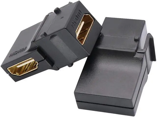 Alt view image 4 of 7 - BUCIER 90 Degree HDMI Keystone Coupler, Gold Plated Right Angle HDMI Keystone Jack Insert Female to Female 3D 4K Coupler Adapter for Wall Plate (Black/5 Pack)