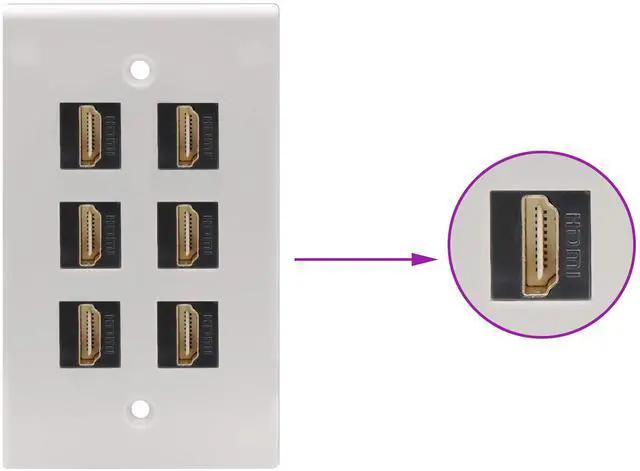 Alt view image 6 of 7 - BUCIER 90 Degree HDMI Keystone Coupler, Gold Plated 90 Degree HDMI Keystone Jack Insert Female to Female 3D 4K Coupler Adapter for Wall Plate (Black/2 Pack)