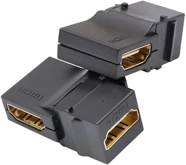 Alt view image 4 of 7 - BUCIER 90 Degree HDMI Keystone Coupler, Gold Plated 90 Degree HDMI Keystone Jack Insert Female to Female 3D 4K Coupler Adapter for Wall Plate (Black/2 Pack)