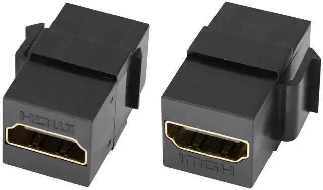 Main image of BUCIER HDMI Keystone Coupler, Gold Plated HDMI Keystone Jack Insert Female to Female 3D 4K Coupler Adapter for Wall Plate (Black/2 Pack)