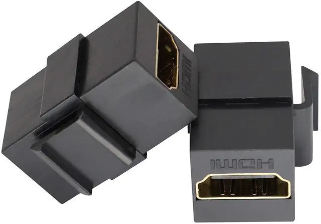 Alt view image 4 of 7 - BUCIER HDMI Keystone Coupler, Gold Plated HDMI Keystone Jack Insert Female to Female 3D 4K Coupler Adapter for Wall Plate (Black/2 Pack)
