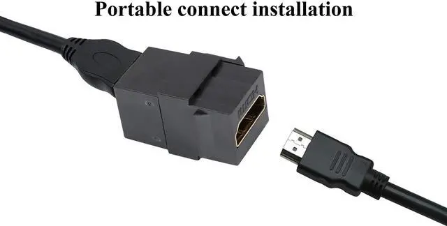 Alt view image 5 of 7 - BUCIER HDMI Keystone Coupler, Gold Plated HDMI Keystone Jack Insert Female to Female 3D 4K Coupler Adapter for Wall Plate (Black/2 Pack)