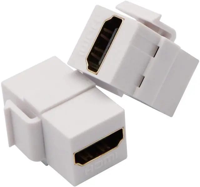 Alt view image 4 of 7 - BUCIER HDMI Keystone Coupler, Gold Plated HDMI Keystone Jack Insert Female to Female 3D 4K Coupler Adapter for Wall Plate (White/5 Pack)