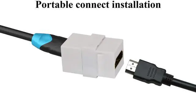 Alt view image 5 of 7 - BUCIER HDMI Keystone Coupler, Gold Plated HDMI Keystone Jack Insert Female to Female 3D 4K Coupler Adapter for Wall Plate (White/5 Pack)