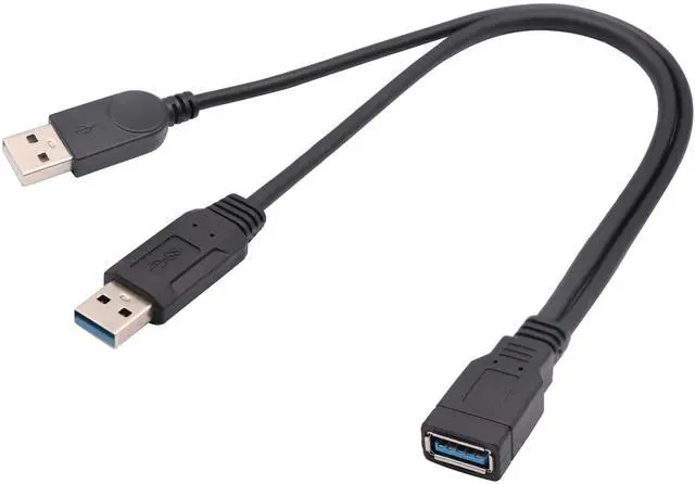 Main image of BUCIER USB A 3.0 Y Splitter Cable, USB 3.0 A Female to Dual USB 3.0 A Male + USB 2.0 A Male Extra Power Charging & Data Transfer Dual USB Y Splitter Cable (30cm-F/Dual M)