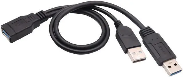 Alt view image 6 of 7 - BUCIER USB A 3.0 Y Splitter Cable, USB 3.0 A Female to Dual USB 3.0 A Male + USB 2.0 A Male Extra Power Charging & Data Transfer Dual USB Y Splitter Cable (30cm-F/Dual M)