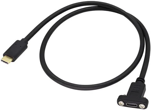 Alt view image 7 of 7 - BUCIER Panel Mount Type C USB Extension Cable 4K&60hz 10Gbps USB 3.1Type C Male to Female Screw Panel Mount Cable,Supports Fast Charging,4K HD Vedio,Audio Transfer,Data Sync Extend Cord(0.6M/2ft)