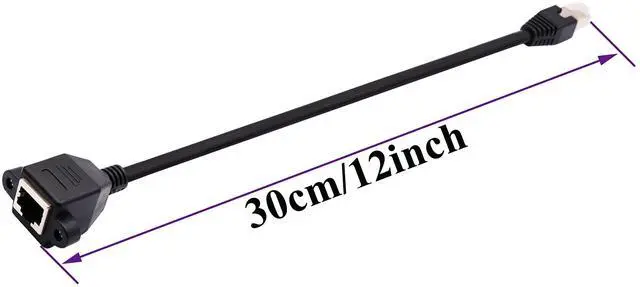 Alt view image 2 of 7 - BUCIER Cat 6 Ethernet Network Cable RJ45 Male to Female Shielded Ethernet Network Connector Screw Panel Mount Extension Cable for Router, Modem (0.3M/1ft)