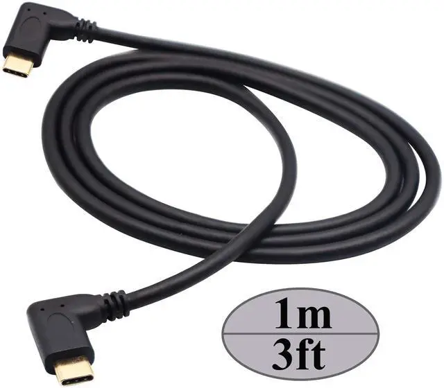 Alt view image 2 of 7 - BUCIER 3.1 Type c Extension Cable 90 Degree USB 3.1 Type C Male to Male Gen 2 (10Gbps) Connector Extension Cable, Supports Charging, Data, Audio, Video Cable for New MacBook Pro 2017(1m-M/M)