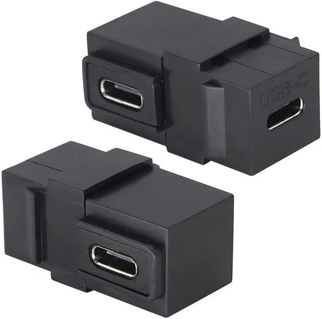Main image of BUCIER 90 Degree USB C 3.1 Keystone Insert Jack Connector Right Angled USB 3.1 Type-C Female to Female Keystone Insert Socket Adapter Coupler for Wall Plate Outlet Panel (90 Degree/Black/2 Pack)