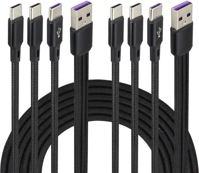 Main image of BUCIER 2 Pack/4FT Multi USB C Cable 3 in 1 Multiple Type C Charging 2A Splitter USB C Charger,Nylon Cord USB A Male to 3 USB C Male Port,Compatible for iPad Pro/Air,Samsung S23 Android(Black-3Type C)