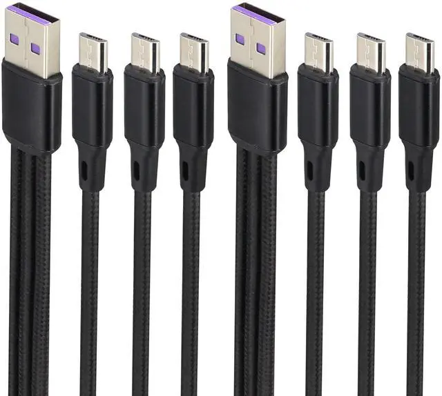 Main image of BUCIER 4Ft/2Pack Micro USB Multi Charging Cable 3 in 1 Fast Charging Cord 2A USB 2.0 A Male to Three Micro USB Male Y Splitter Charge Cord for Smart Phones&Any Micro USB Powered Device(Black-3Micro)